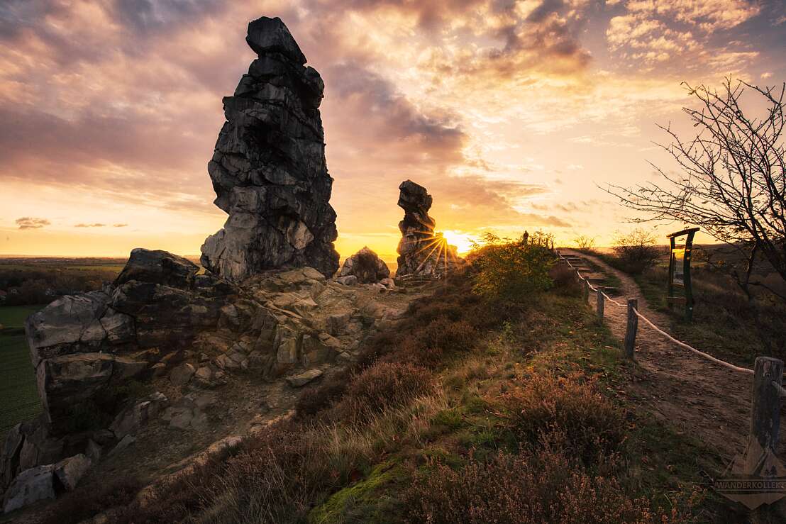 Teufelsmauer bei Abend