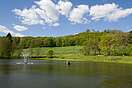 Teich in Neustadt vor der Burgruine Hohnstein