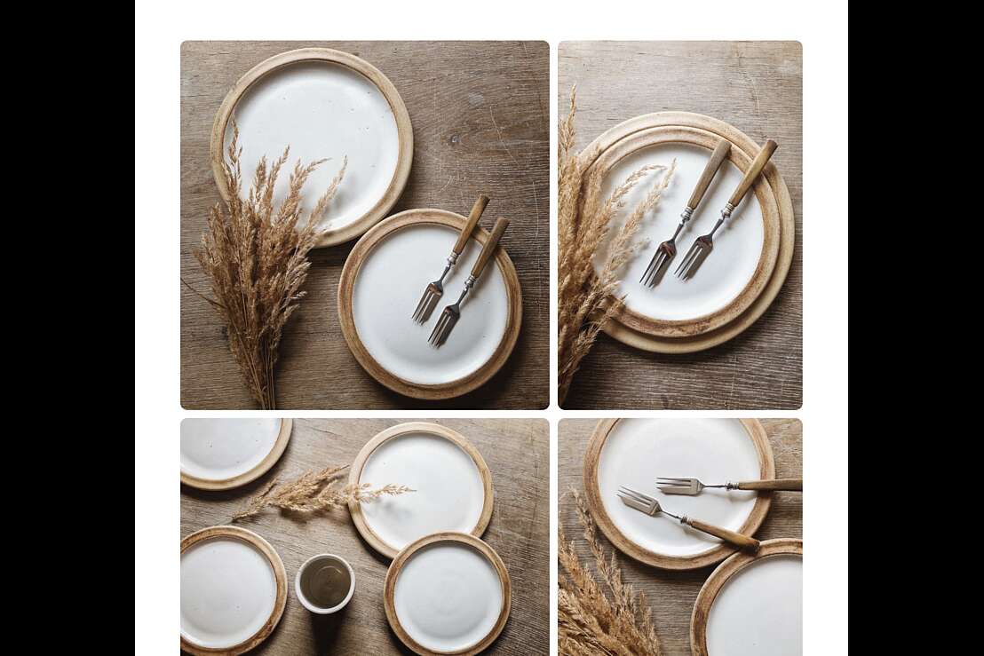 Keramik Geschirr erdig/weiß Keramik Geschirr erdig/weiß