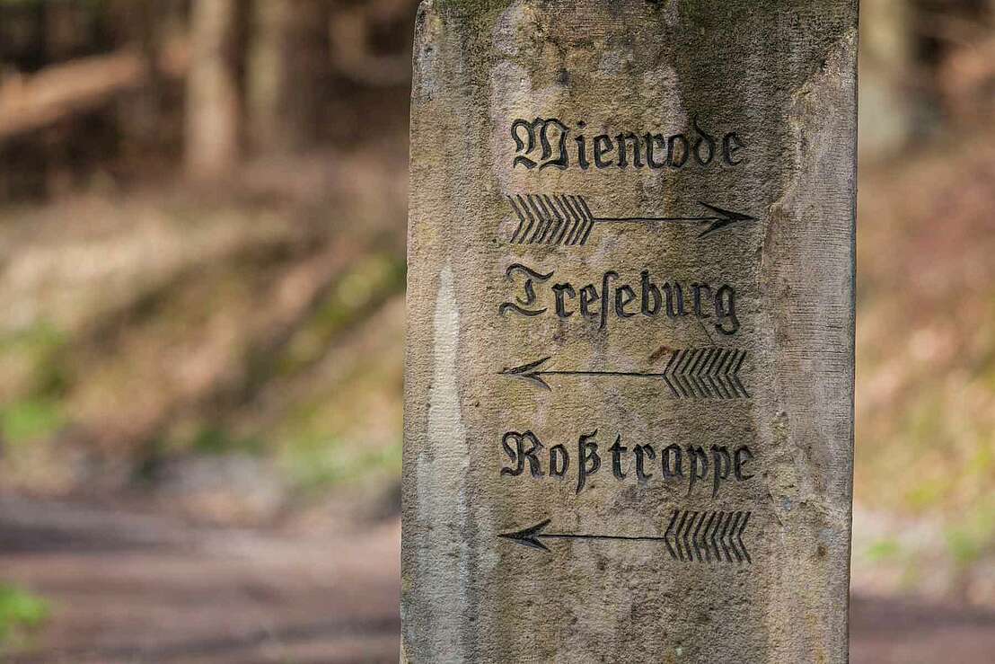 Wegweiser / Meilenstein - Wienrode, Treseburg, Rosstrappe