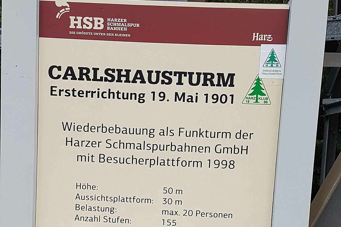 Infotafel am Carlshausturm © Burkhard Achilles via Wikimedia Commons CC BY-SA 4.0