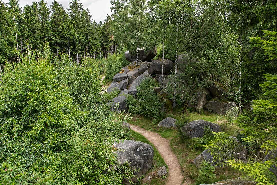 Wanderweg auf den Huthberg zum Großen Treppenstein