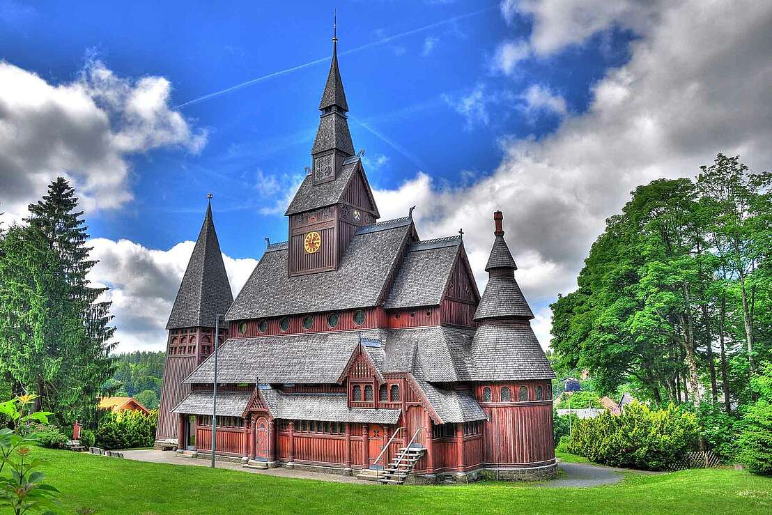 Gustav Adolf Stabkirche Hahnenklee im Sommer