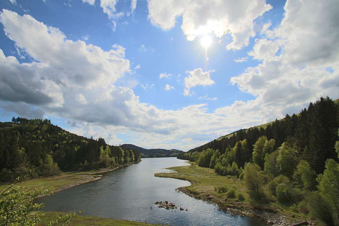 Stausee der Sösetalsperre im Nationalpark Harz
