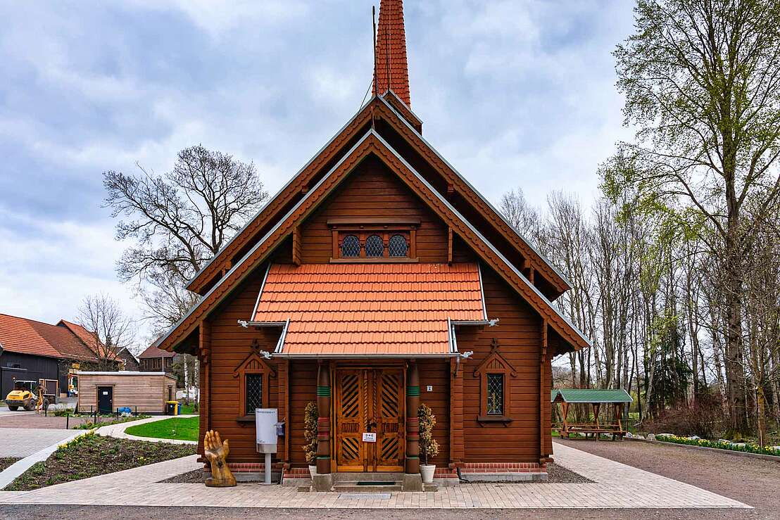 Stabkirche Stiege Eingang