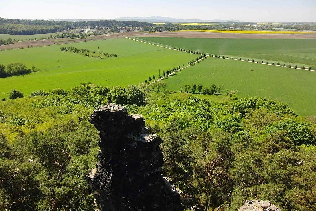 Aussicht vom gläsernen Mönch zum Brocken