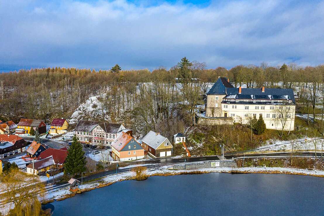 Schloss Stiege im Winter