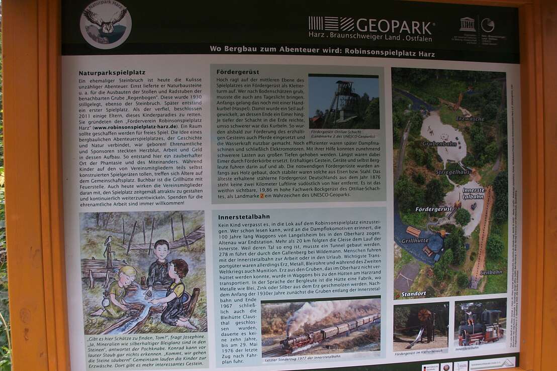 Bergbaulicher Robinson-Spielplatz Harz, Infotafel