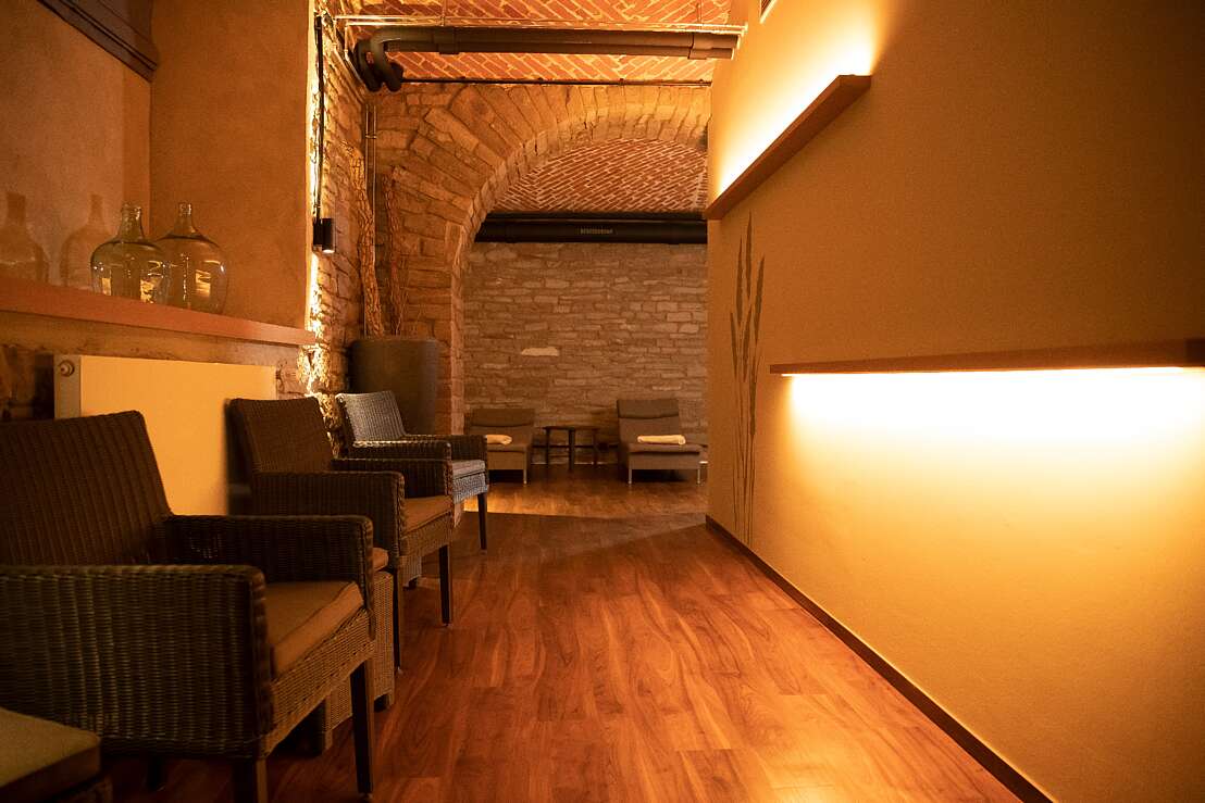 Ruhebereich im Wellnessgewölbe