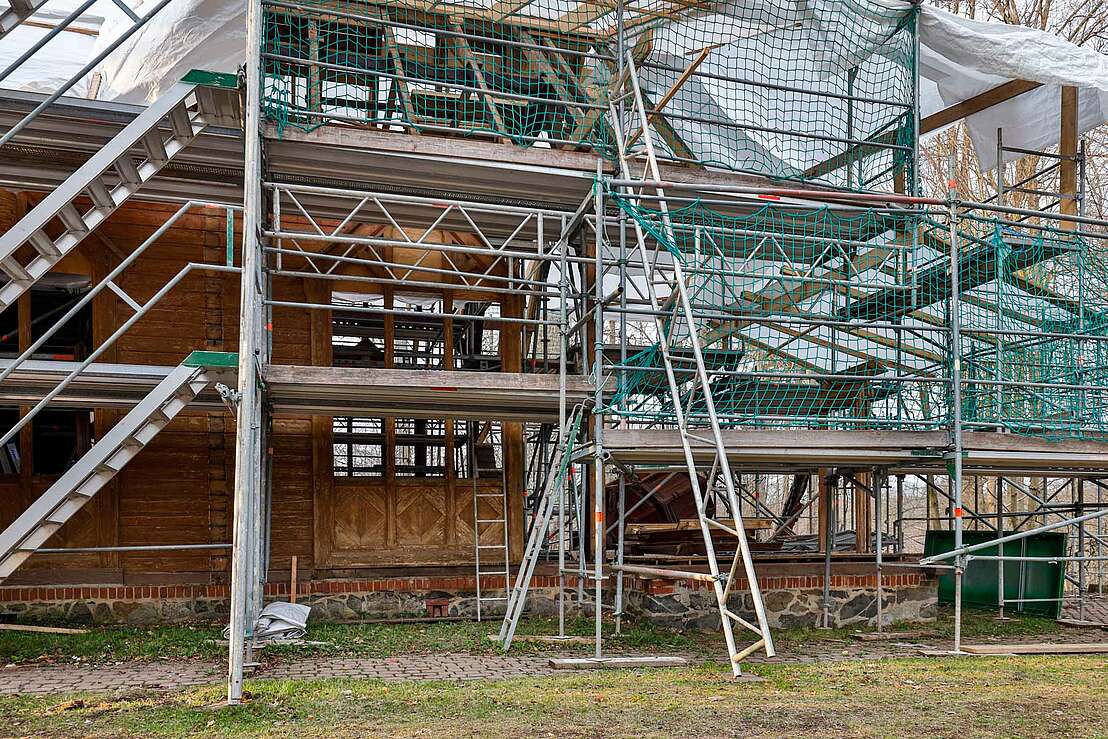 Stabkirche Stiege - Demontage für den Umzug