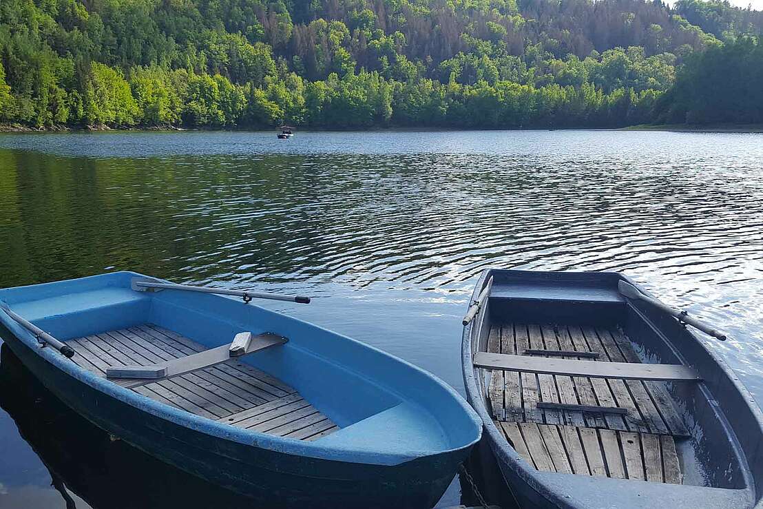 Boote auf dem Wendefurth-Stausee