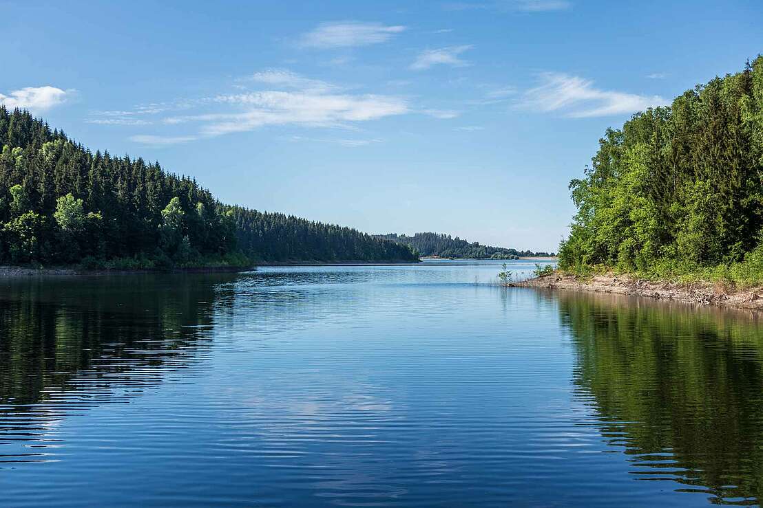 Blick über die Zillierbachtalsperre